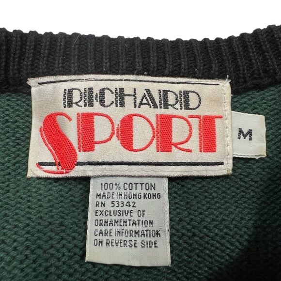 Richard Sport Halloween Ghost Cat Pumpkin Graphic Knit Velvet Applique Size M - Picture 5 of 10